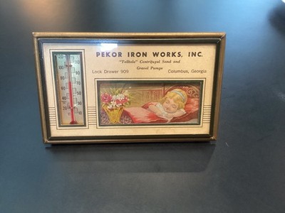 Vintage Pekor Iron Works Advertising Thermometer