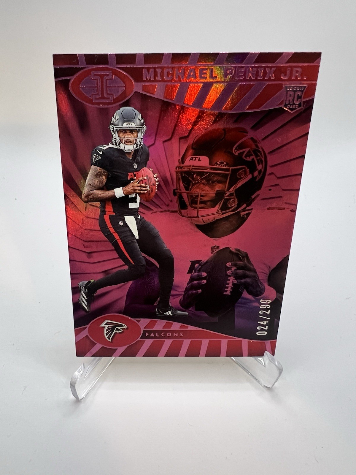 2024 Panini Illusions - Michael Penix Jr. #4 Trophy Collection Pink /299 (RC)