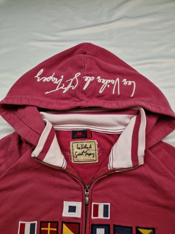 Veste Les Voiles de Saint Tropez à capuche Kappa drapeaux brodé Rouge Taille XL - Photo 4/4