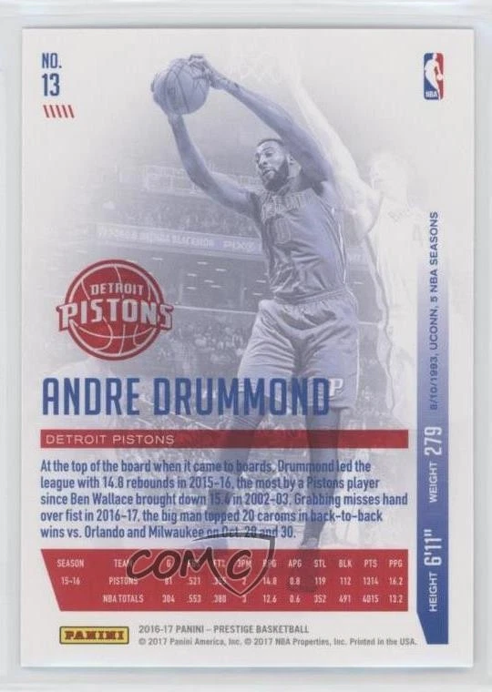 2016-17 Panini Prestige Andre Drummond #13 - Image 2 of 2