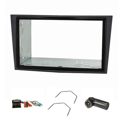 Cache radio double DIN adapté pour Opel Antara Astra H Zafira B Corsa D Quadlock - Photo 1/4