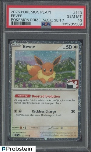 2025 Pokemon Play! Pokemon Prize Pack SER 7 #143 Eevee PSA 10 GEM MINT