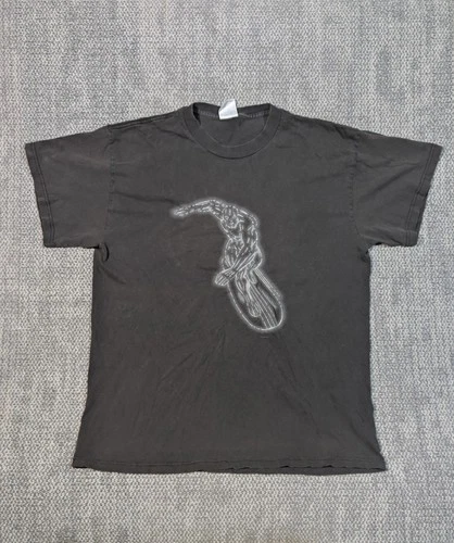 Rare Vintage Y2K Silver Surfer Marvel Black Graphic Tee Men's Medium Delta Tag