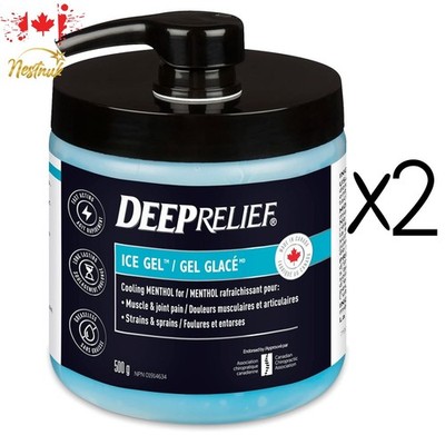 Deep Relief Ice Gel 500g 2-Pack | Muscle Joint Pain Relief & Inflammation Canada