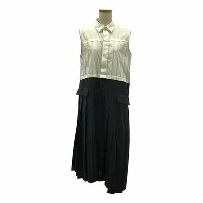 新品 sacai Cotton Poplin x Suiting Dress 1 sacai 2024 Suiting x Cotton Poplin Dress Docking Dress 1