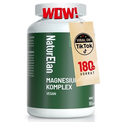Magnesium Komplex Hochdosiert - 180 Premium Kapseln (6 Monate) 807 mg