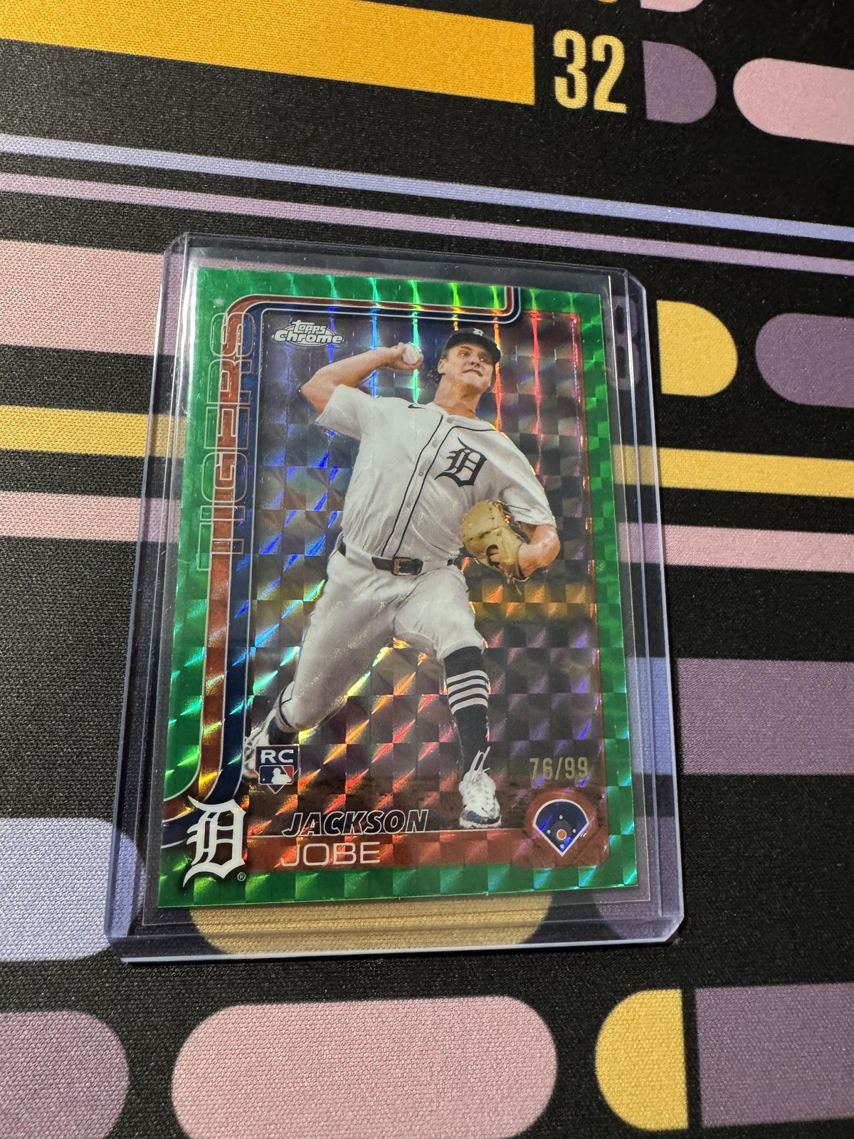 2025 Topps Chrome #249 Jackson Jobe Green Geometric Refractors /99