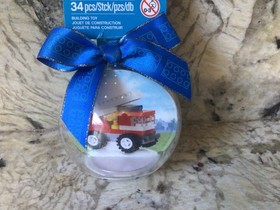 Holiday 2014  LEGO CITY FIRE TRUCK blue BAUBLE Ornament 34 pcs