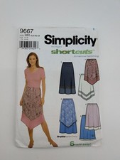 Simplicity 9667 Shortcuts Misses Skirt Sewing Pattern Size HH 6 8 10 12