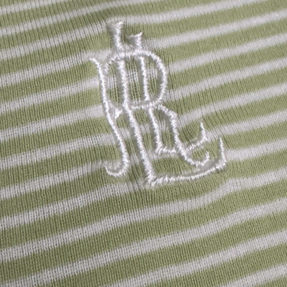 Lauren Ralph Lauren Sleepwear Womens Large L Green White Stripe Gown Sleep Shirt - Image 2 of 4