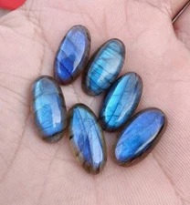 AAA+ Natural Labradorite Cabochon Long Oval Shape Loose Gemstone