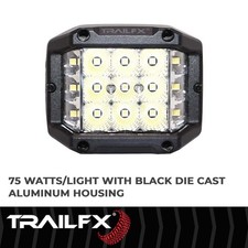 Trailfx 75w Led Fog Light - Waterproof Die-cast Aluminum Creeosram Chips