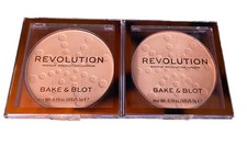 2- Revolution Makeup London Bake & Blot Pressed Powder Banana Matte Finish - NEW