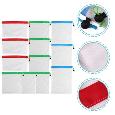 12 Pcs Frischhaltebeutel Mehrzweck-Aufbewahrungsbeutel Produzieren Netzbeutel - Bild 1 von 4