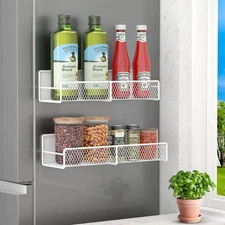 2Pk Magnetic Spice Rack for Refrigerator Magnetic Shelf Fridge Kitchen Organizer