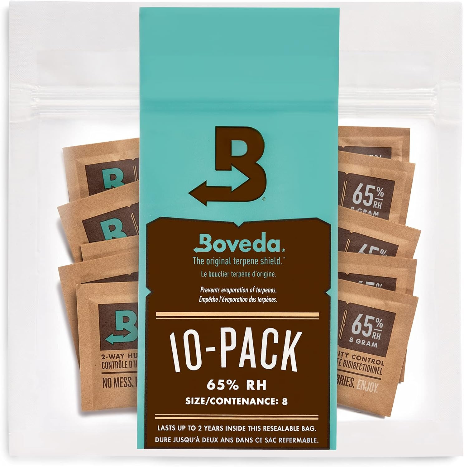 65% Two-Way Humidity Control Packs for Storing up to 5 Items &ndash; Size 8 &ndash; 10 Pack