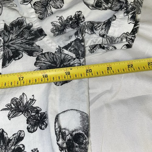 Brave Soul Men's Vintage Style Skulls & Hawaiian Flowers button-up shirt CC-463 - Picture 6 of 8