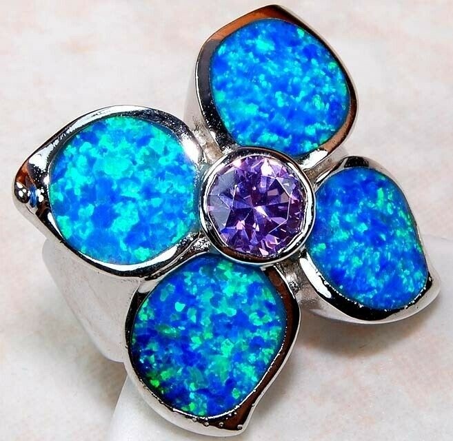 1CT Amethyst 925 Solid Sterling Silver Ring Sz 6 GA3-7