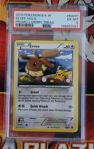 Eevee BW97 PSA 6 low pop pikachu holo promo legendary treasures, 2013 b and w