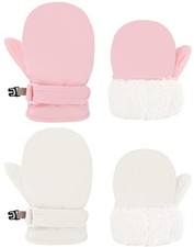 Toddler Mittens Baby Waterproof Gloves Snow S 1-2 Years Pure Pink  Pure White