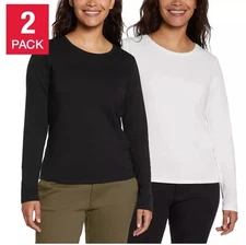Banana Republic Women’s Classic Crew Neck 2-Pack T-Shirt, Black/White, Size S ✅