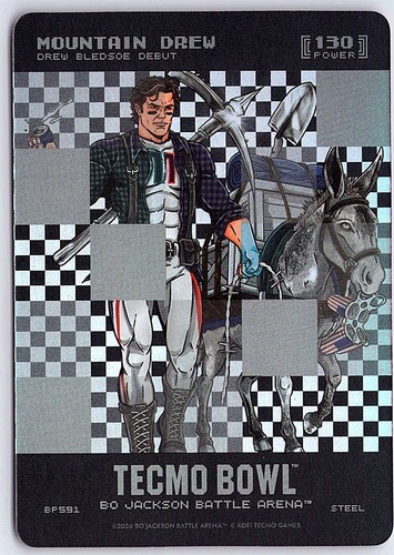 Bo Jax Battle Arena Tecmo Bowl - STEEL Big Pixel Mountain Drew SP - Drew Bledsoe