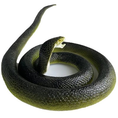 FOUUA Realistic Rubber Snake - Scary Fake for Bird Large, Black 