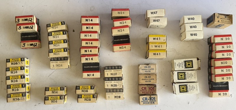 Lot of 54 New Random Assorted Allen Bradley Overload Relay Heater Elements