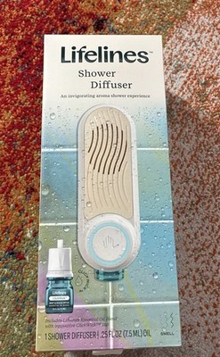 AROMA DIFFUSER Shower Spa with Lifelines ClickWick Essential Oil Blend