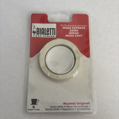 BIALETTI MOKA EXPRESS Dama Break Moka Easy NEW Star (3) gaskets (1) filter