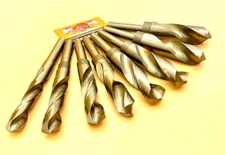 8 Pc Cobalt Silver Deming Drill Bit Set Cobalt M42 Drill Hog® Lifetime Warranty