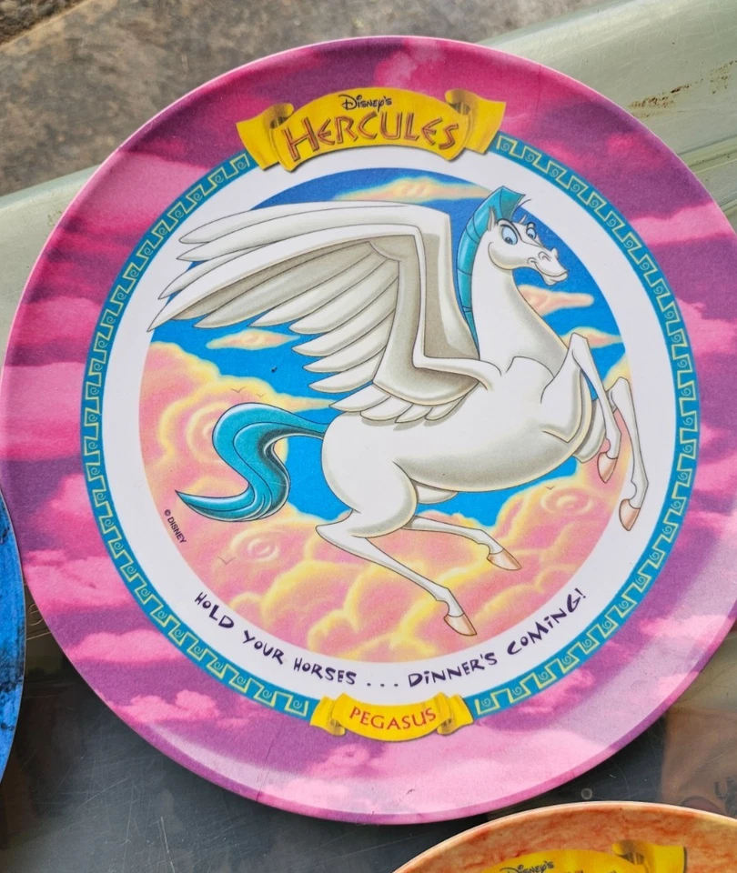 McDonald's ⭐️Disney Hercules Plates⭐️ Set Of 4 TheMuses, Zeus, Pegasus, & Phil - Image 3 of 4