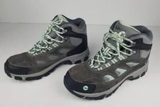 Hi Tec hiking boots men 7.5 shoes Teal Gray Waterproof