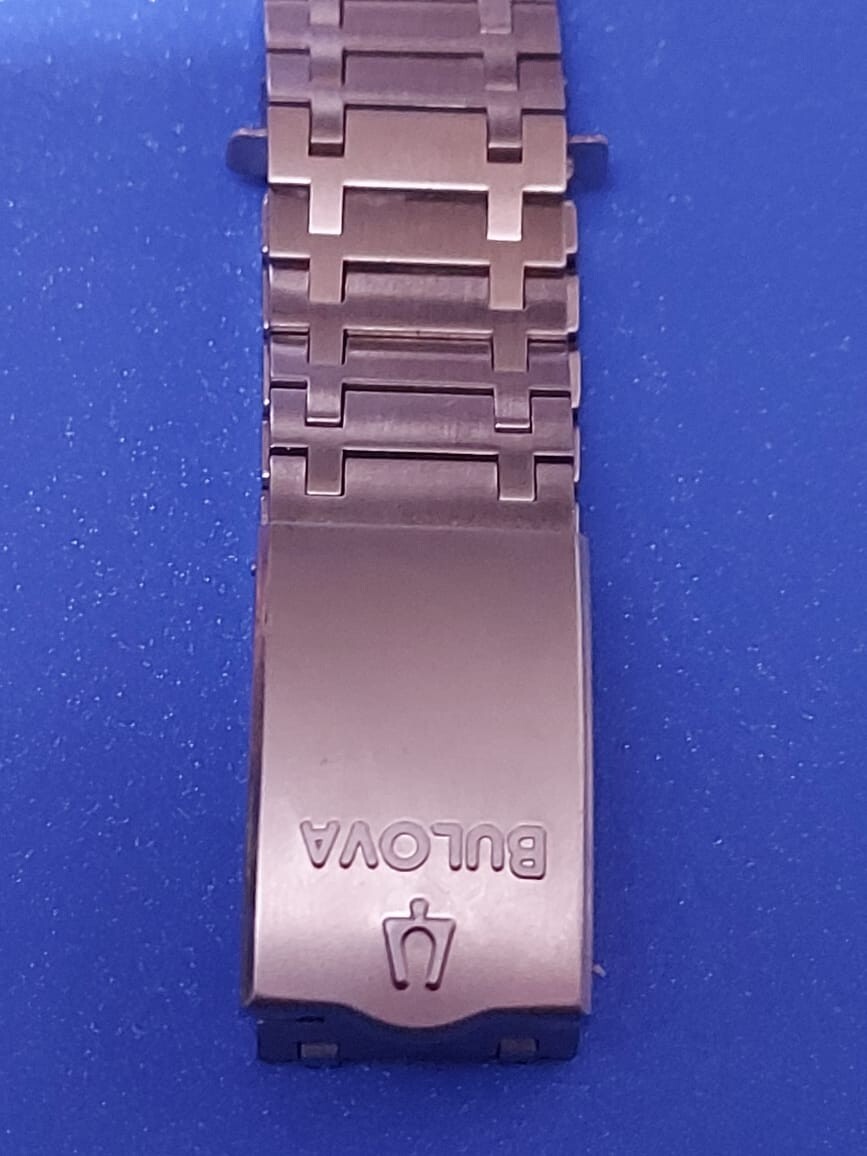 Vintage Bulova Watch Band Stainless Steel 18mm Bracelet Solid Linked