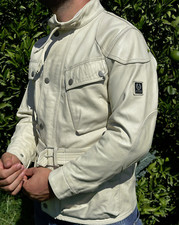 Belstaff Panther Giacca Pelle Bianca Cintura Motociclista 42 Edizione Limitata