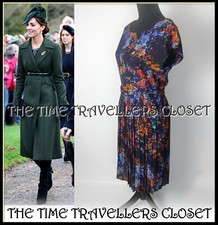 Great Plains Cezanne Pleat Paintbox Chiffon Dress NO BELT ASO Royal POW M UK 12