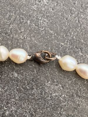 Bracelet Ancien En Perles De Culture Avec Fermoir Argenté - Bijou Vintage Femme