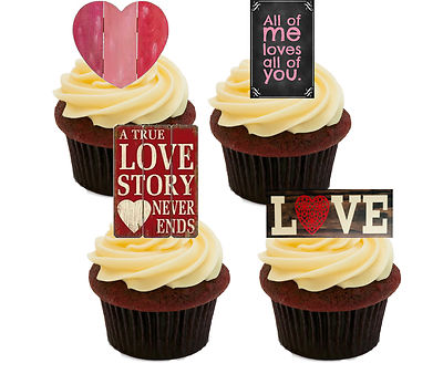 All of Me Essbare Cupcake Topper, Fee Kuchen Brötchen Deko Herz Jubiläum