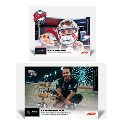 Formula 1 F1 TOPPS NOW Card 8 & 9 Bundle Lewis Hamilton Max Verstappen In Hand