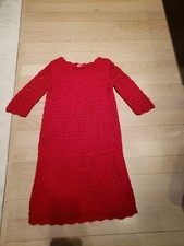 Girls Cat Jack Crochet Dress Size 4/5, red, holidays