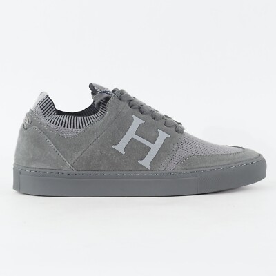Herren Hackett London Entry Knit HMS20855 945 Grau Leder Textil Freizeitschuhe