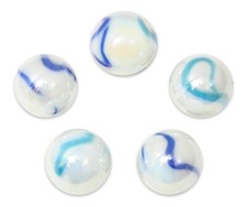 Pack of 5 - 16mm Tiger Shark Glass Mega Marble Players Iridescent