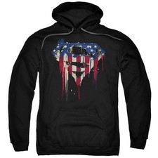 SUPERMAN BLEEDING SHIELD Licensed Adult Pullover Hooded Sweatshirt Hoodie SM-5XL