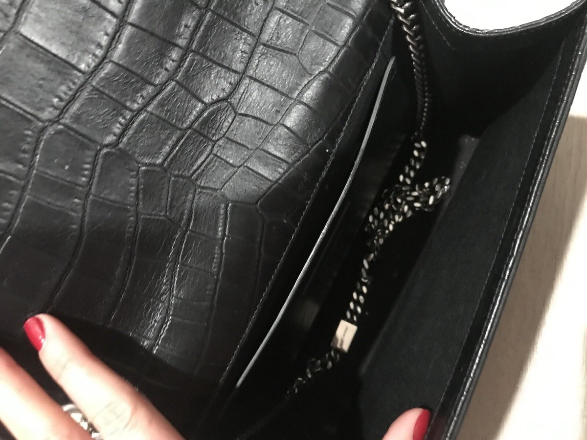 YSL Saint Laurent Chain Bag Crocodile Black | eBay