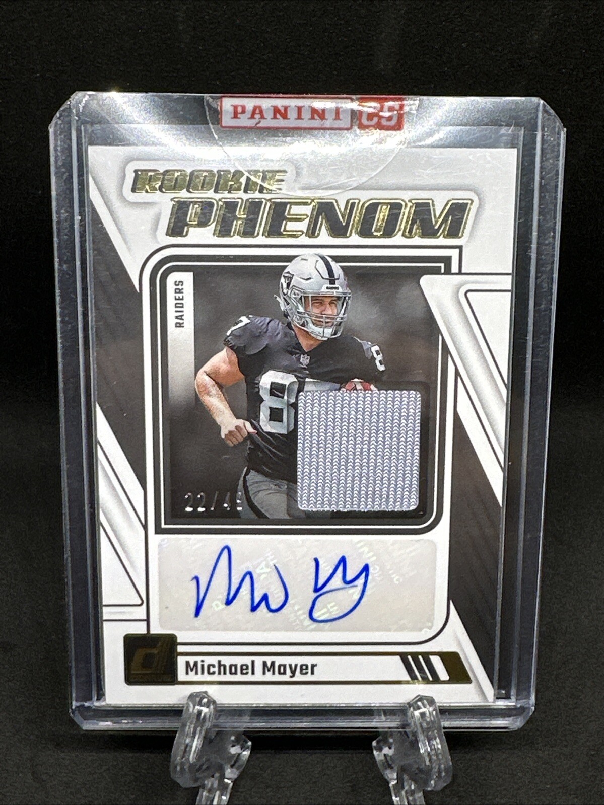 2023 Donruss Michael Mayer Rookie Phenom Jersey RC Auto Prime 22/49 Raiders