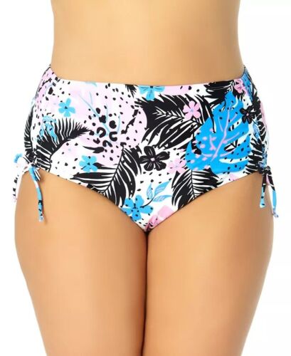 California Waves WILD PARADISE MULTI Trend Strappy Floral Bikini Bottom, US 1X