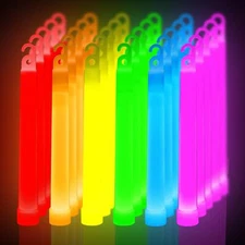 24 Pack 6 Inch Ultra Bright Large Glow Sticks 12 Hour Long Lasting Light Sticks