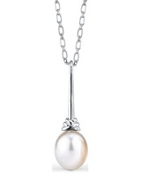 8mm White Freshwater Cultured Pearl Denise Pendant 8mm White Freshwater Cultured Pearl Denise Pendant