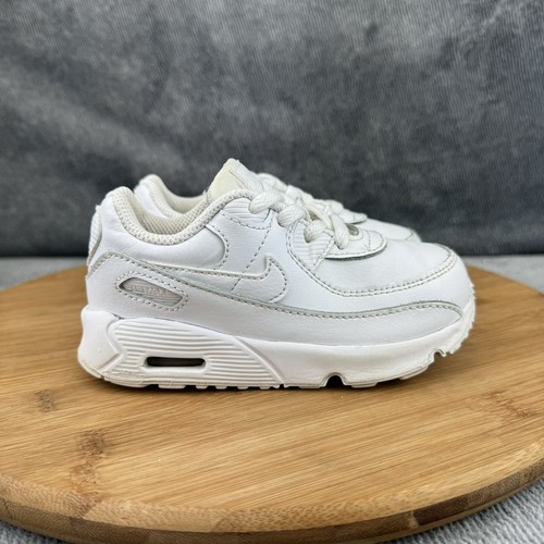 Nike Toddler Air Max 90 Triple White Athletic Running Shoes Sneakers Size 8C