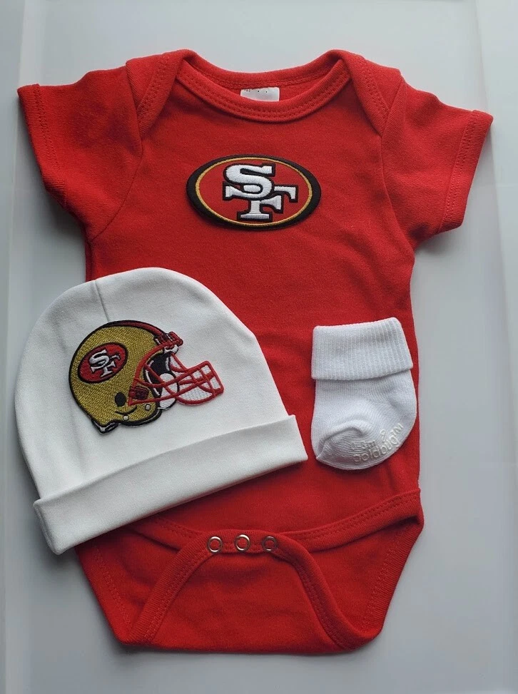 49ers infant/baby 3pc outfit 49ers baby gift 49ers newborn 49ers baby  clothes